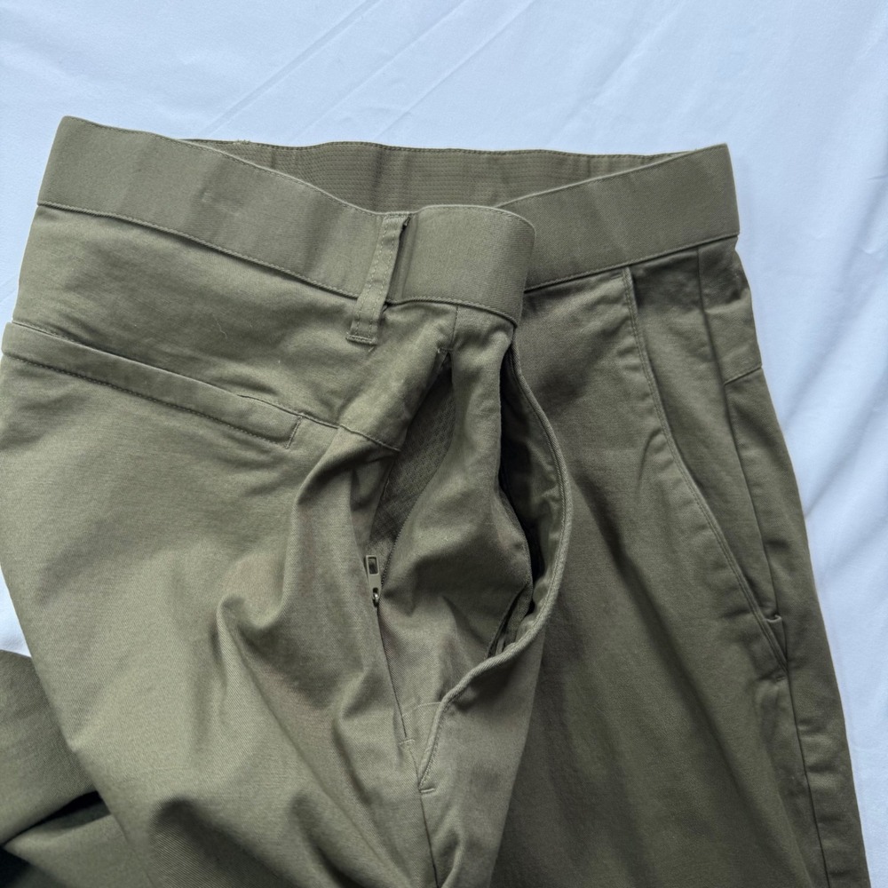 Fabletics Mens The High Side Chino Classic Fit 5-Pocket Pant Olive Green 40x32 - Picture 8 of 10